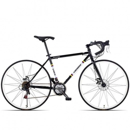DJYD Rennräder DJYD 21 Speed-Straßen-Fahrrad, High-Carbon Stahlrahmen Männer Rennrad, 700C Räder Stadt-Pendler-Fahrrad mit Doppelscheibenbremse, Gelb, gerader Griff FDWFN (Color : Black, Size : Bent Handle)