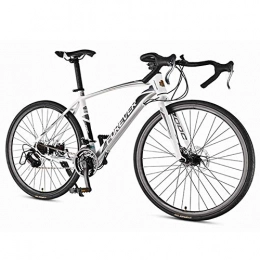 DJYD  DJYD Männer Rennrad, 21 Speed-High-Carbon Stahlrahmen-Straßen-Fahrrad, voller Stahl Rennrad mit mit Doppelscheibenbremse, 700 * 28C Räder, Weiss FDWFN (Color : White)