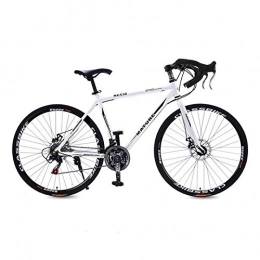 Domrx Fahrräder Domrx Curved Handle Rennrad 21-Gang-Spezialspiel Ultraleichte Doppelscheibenbremse mit kohlenstoffhaltigem Stahl-Weiß-Schwarz