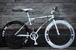 Dszgo  Dszgo 26-Zoll-60 Messer Weiße und Schwarze und weiße Farbe Rennräder for Männer und Frauen städtischen Biking junger Männer und Frauen Fahrräder Acht teilige Turm Rad-Licht-Geschwindigkeit Ganz Thumb