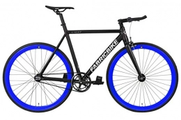 FabricBike Fahrräder FabricBike Light - Fixed Gear Fahrrad, Single Speed Fixie Starre Nabe, Aluminium Rahmen und Gabel, Räder 28", 4 Farben, 3 Größen, 9.45 kg (Größe M) (Light Black & Blue, M-54cm)