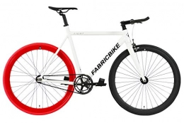 FabricBike  FabricBike Light - Fixed Gear Fahrrad, Single Speed Fixie Starre Nabe, Aluminium Rahmen und Gabel, Räder 28", 4 Farben, 3 Größen, 9.45 kg (Größe M) (Light White & Red & Black, L-58cm)
