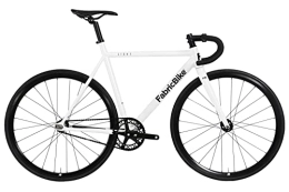 FabricBike Rennräder FabricBike Light PRO - Fixed Gear Fahrrad, Single Speed Fixie Starre Nabe, Aluminium Rahmen und Gabel, Räder 28", 6 Farben, 3 Größen, 8.45 kg (Größe M) (L-58cm, Light Pro Glossy White)