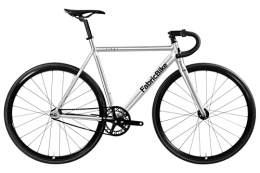 FabricBike Rennräder FabricBike Light PRO - Fixed Gear Fahrrad, Single Speed Fixie Starre Nabe, Aluminium Rahmen und Gabel, Räder 28", 6 Farben, 3 Größen, 8.45 kg (Größe M) (Light Pro Polished, L-58cm)