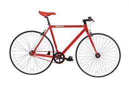 FabricBike Fahrräder FabricBike - Original Collection, Hi-Ten Stahl, Fahrrad Fixed Gear, Single Speed, Urban Commuter, 8 Farben und 3 Größen, 10 Kg (Red & White, M-53cm)