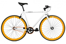 FabricBike Fahrräder FabricBike - Original Collection, Hi-Ten Stahl Schwarz, Fahrrad Fixed Gear, Single Speed, Urban Commuter, 8 Farben und 3 Größen, 10 Kg (White & Orange, S-49cm)