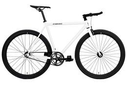 FabricBike Fahrräder FabricBike - Original Pro Collection, Hi-Ten Stahl, Fahrrad Fixed Gear, Single Speed, Urban Commuter, 8 Farben und 3 Größen, 10, 45 kg (Talla M). (Pro White & Matte Black, L-58cm)