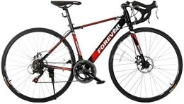 NOLOGO Rennräder Fahrrad 14 Speed ​​Rennrad, 27-Zoll-Adult-Scheibenbremsen aus Aluminium for Rennrad, Verstellbarer Sitz & Lenker, 700 * 25C ​​Räder (Color : Red)