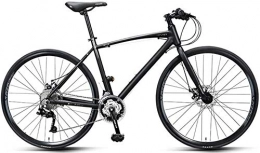 NOLOGO Rennräder Fahrrad 30 Speed ​​Rennrad, Erwachsene Pendler Fahrrad, Leichte Aluminium-Straßen-Fahrrad, 700 * 25C ​​Räder, Rennrad mit Doppelscheibenbremse (Color : Black)