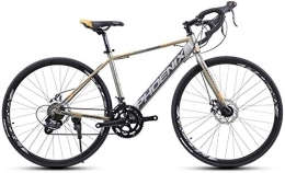 NOLOGO Fahrräder Fahrrad Adult Rennrad, 14 Geschwindigkeit 700C Räder Straßen-Fahrrad, Alu-Rahmen-Fahrrad mit Scheibenbremsen, ideal for unterwegs oder Dirt Trail Touring (Color : Silver)