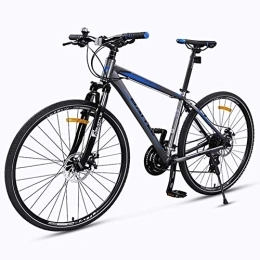NOLOGO Fahrräder Fahrrad Adult Rennrad, 27 Geschwindigkeit Fahrrad mit Federgabel, Mechanische Scheibenbremsen, Quick Release Stadt-Pendler-Fahrrad, 700C, Grau (Color : Grey)