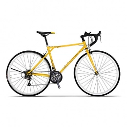 Yuxiaoo Fahrräder Fahrrad, Rennrad, Adult Sport Hybrid-Rennrad, 21-Gang-Fahrrad, mit 700C-Rad und Rahmen aus kohlenstoffhaltigem Stahl, starke Tragfähigkeit, nicht leicht zu verformen / Gelb / 163x94cm