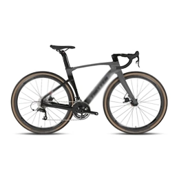  Rennräder Fahrräder für Erwachsene Road Bike Disc Brake Fully Hidden Cable Carbon Fiber Handlebar Use Groupset (Color : Black, Size : 22_45CM)