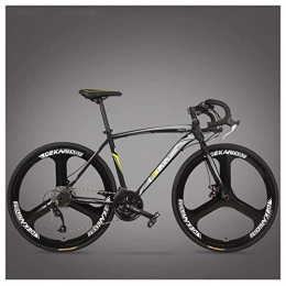FANG Rennräder FANG Rennrad Fahrrad, Erwachsene Rahmen aus Kohlenstoffstahl Fahrrad mit Scheibenbremsen, Straßenrennrad für Damen und Herren, 3 Spoke Black, 27 Speed