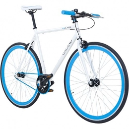 Galano Rennräder Galano 700C 28 Zoll Fixie Singlespeed Bike Blade 5 Farben zur Auswahl, Rahmengrösse:53 cm, Farbe:Weiß / Blau