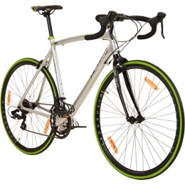 Galano Rennräder Galano 700C 28 Zoll Rennrad Vuelta Sti 4 Rahmengrößen 2 Farben, Rahmengrösse:53 cm, Farbe:grau / grün