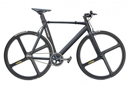 GODSPEED-Bikes Fahrräder GODSPEED-Bikes Singlespeed Fixie 700C 28" Fahrrad Rennrad Leichter Aluminium Aero-Rahmen Schwarz matt Speedy 3 - FRA (58cm (Ab Körpergröße: 181cm))