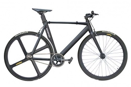 GODSPEED-Bikes Fahrräder GODSPEED-Bikes Singlespeed Fixie 700C 28" Fahrrad Rennrad Leichter Aluminium Aero-Rahmen Schwarz matt Speedy 4 - HAM (58cm (Ab Körpergröße: 181cm))