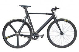 GODSPEED-Bikes Fahrräder GODSPEED-Bikes Singlespeed Fixie 700C 28" Fahrrad Rennrad Leichter Aluminium Aero-Rahmen Schwarz matt Speedy 5 - CGN (55cm (Körpergröße: 165-180cm))