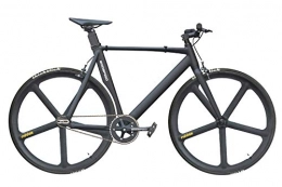 GODSPEED-Bikes Singlespeed Fixie 700C 28" Fahrrad Rennrad Leichter Aluminium Aero-Rahmen Schwarz matt Speedy 5 - HAJ (55cm (Körpergröße: 165-180cm))
