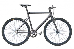 Godspeed Fahrräder Godspeed Singlespeed Fixie 700C 28" Fahrrad Rennrad Leichter Aluminium Aero-Rahmen Fast 40 - BKK Schwarz matt (55 cm)
