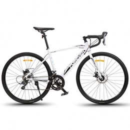 GONGFF Fahrräder GONGFF 16-Gang-Rennrad, leichtes Aluminium-Rennrad, Ölscheibenbremssystem, City-Pendlerfahrrad für Erwachsene, perfekt für Touren auf Straßen- oder Schotterwegen, weiß