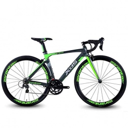 GONGFF Fahrräder GONGFF 20-Gang-Rennrad, leichtes Aluminium-Rennrad, Schnellverschluss-Rennrad, perfekt für Straßen- oder Dirt-Trail-Touren, grün, 460-mm-Rahmen