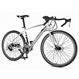 GONGFF Fahrräder GONGFF Herren Rennrad, 21-Gang High-Carbon Stahlrahmen Rennrad, Vollstahl Rennrad mit Doppelscheibenbremse, 700 * 28C Räder, Weiß