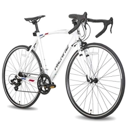 Hiland Fahrräder Hiland Rennrad 700c mit Shimano 14 Gänge Schaltung 55 cm Aluminiumrahmen Racing Bike Cityrad Pendlerfahrrad für Damen und Herren Weiß