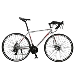 Hyuhome Fahrräder Hyuhome Rennrad für Männer und Frauen, 700C Aluminiumlegierung Bend-Lenker Racing mit Shimano SORA 30 Gang-Kettenschaltung und Doppelscheibenbremse, Titanium Silver