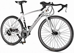 IMBM Fahrräder IMBM Männer Rennrad, 21 Speed-High-Carbon Stahlrahmen-Straßen-Fahrrad, voller Stahl Rennrad mit mit Doppelscheibenbremse (Color : White)