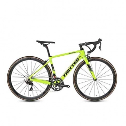 JKAINI Rennräder JKAINI Gebogene Lenker Rennrad Fahrrad 22-Speed ​​Bikes Carbon Fiber-Rahmen-Straßen-Fahrrad Rennen Für Männer Und Frauen Erwachsener Fluorescent Green- 54cm (Above 185cm)