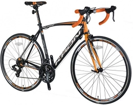 KRON Fahrräder KRON RC-1000 Sehr leichtes Aluminium Rennrad 28 Zoll, 14 Gang Shimano Kettenschaltung | 21 Zoll (54cm) Rahmen Racebike Erwachsenen- und Jugendfahrrad | Schwarz Orange