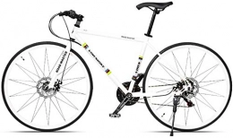 Kytwn Rennräder Kytwn 21 Speed-Straen-Fahrrad, High-Carbon Stahlrahmen Mnner Rennrad, 700C Rder Stadt-Pendler-Fahrrad mit Doppelscheibenbremse (Color : White, Size : Straight Handle)