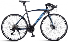 Kytwn Fahrräder Kytwn Adult Rennrad, Mnner Rennrad mit Doppelscheibenbremse, High-Carbon Stahlrahmen-Straen-Fahrrad, Stadt-Dienstprogramm Fahrrad (Color : Blue, Size : 27 Speed)