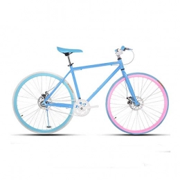 L.BAN Fahrräder L.BAN Rennrad für Männer und Frauen, einfaches Fahrrad, Fahrrad für Erwachsene Frauen, Sportwagen mit Doppelscheibenbremse für Studenten, 26 / 24 Zoll Zwei, pneumatisches Rennen (blau, rosa)