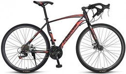 LAMTON Rennräder LAMTON Mnner Rennrad, 21 Speed-High-Carbon Stahlrahmen-Straen-Fahrrad, voller Stahl Rennrad mit mit Doppelscheibenbremse, 700 * 28C Rder (Farbe : Rot)