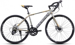 LAZNG Fahrräder LAZNG Adult Rennrad, 14 Geschwindigkeit 700C Rder Straen-Fahrrad, Alu-Rahmen-Fahrrad mit Scheibenbremsen, ideal for die Strae oder Schmutz Trail Touring (Farbe : Silver)