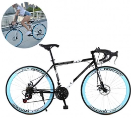 LCAZR Fahrräder LCAZR 28 Zoll Rennrad Road Bike, Straßenrennrad mit Carbon Gabel für Damen und Herren, Vollfederung Mountain Bike, 24 Speed, White 40 Spoke / Bule