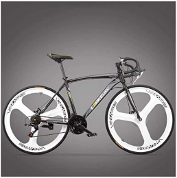 LEYOUDIAN Rennräder LEYOUDIAN Rennrad, Erwachsene Hochgekohlt Stahlrahmen Ultra-Light Fahrrad, Carbon-Faser-Gabel Endurance-Straßen-Fahrrad, Stadtdienst Bike (Color : 3 Spoke Black, Size : 21 Speed)