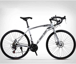LIXBB YANGHAO- 26-Zoll-Rennrad, 24-Gang-Fahrräder, Doppelscheibenbremse, hohe Kohlenstoffstahlrahmen, Rennradrennen, rot OUZDZXC-7 (Color : Silver)