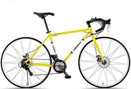 Lyyy Fahrräder Lyyy 21 Speed-Straßen-Fahrrad, High-Carbon Stahlrahmen Männer Rennrad, 700C Räder Stadt-Pendler-Fahrrad mit Doppelscheibenbremse YCHAOYUE (Color : Yellow, Size : Bent Handle)