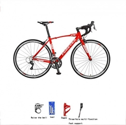 GUI Fahrräder Mountainbike Straßenrennrad 16-Gang-Bremse in einem Dual-Control-Bremsgriff Rennrad 700C Aluminiumlegierung Rahmen Biegegriff rot grau Silber