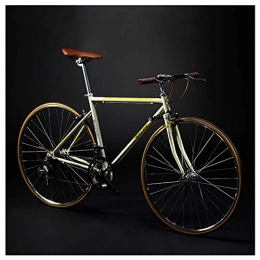 NENGGE Fahrräder NENGGE Erwachsene Rennrad Fahrrad, 14 Gang-Schaltung Retro Rahmen aus Kohlenstoffstahl Fahrräder, Ultra-Licht Fahrrad mit Doppel-V-Bremse, Weiß, Straight Handle