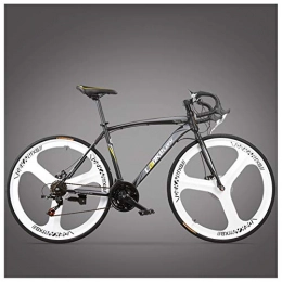 NENGGE Fahrräder NENGGE Rennrad Fahrrad, Erwachsene Rahmen aus Kohlenstoffstahl Fahrrad mit Scheibenbremsen, Straßenrennrad für Damen und Herren, 3 Spoke Black, 21 Speed