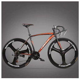 NENGGE Fahrräder NENGGE Rennrad Fahrrad, Erwachsene Rahmen aus Kohlenstoffstahl Fahrrad mit Scheibenbremsen, Straßenrennrad für Damen und Herren, 3 Spoke red, 21 Speed