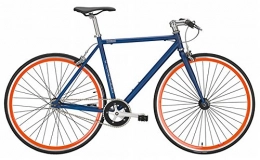 RennMaxe Fahrräder Nostalgie Rennrad Fixie Forelle BLAU 28 / 53 1-Gang Freilauf blau / orange