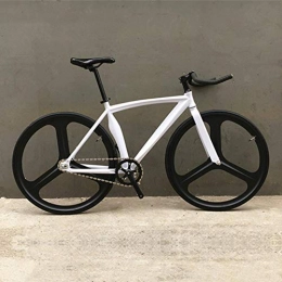 NTR Rennräder NTR Gear Bike Muskulöser Aluminiumlegierungsrahmen und Gabelspeichen Leichtmetallfahrrad Single Speed ​​V Bremse, Weiß, 56 cm (180 cm - 190 cm)