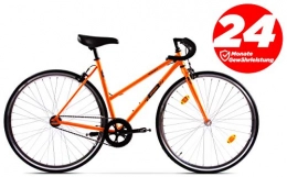 P-Bike Fahrrad Citybike 2 Gang 28 Zoll Vintage Retro Bull (Orange, 50)