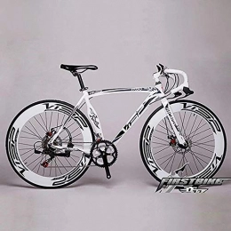 peipei Rennräder peipei Rennrad 48 cm 51 cm 54 cm Rahmen 700C x 70 mm Fahrrad Rennrad Scheibenbremse Rennrad-White_51CM mit Variabler Geschwindigkeit